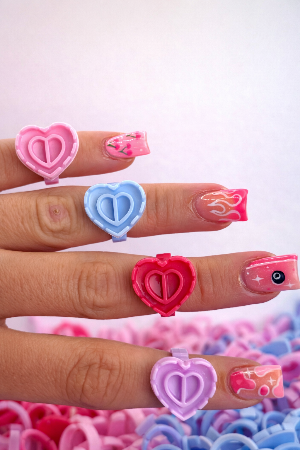 Heart Shape Glue Rings (100 pieces)